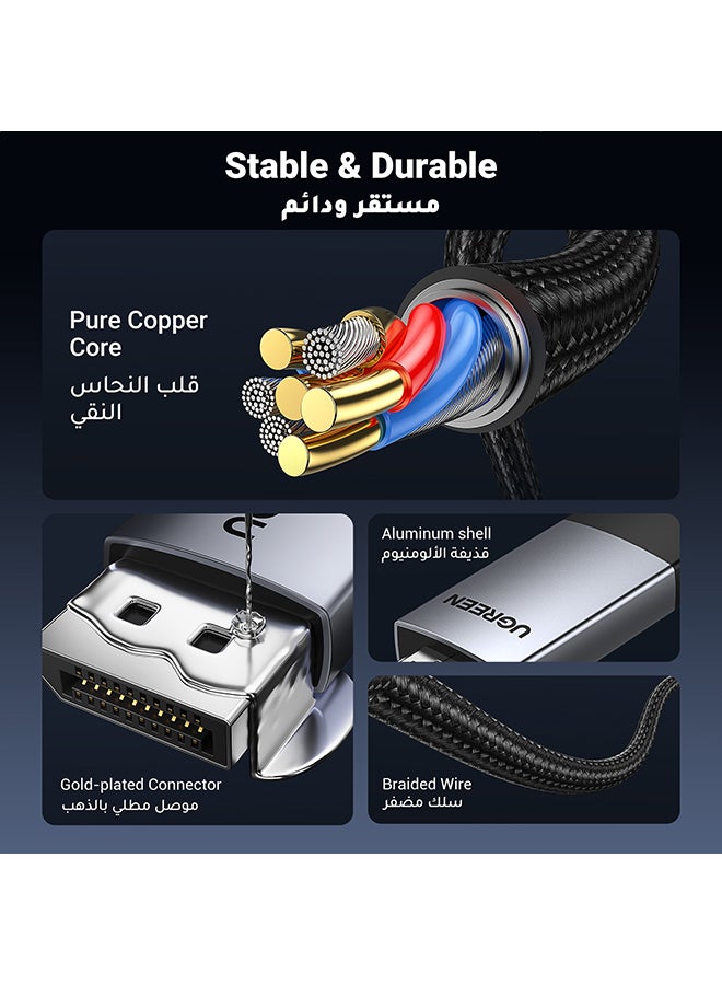 Ugreen 4K Dp To Hdmi Cable【High Quality】2M (6.6Ft) Display Port To Hd Cable Support 4K@160Hz, 2K@144 Hz, 1080P@244Hz Unidirectional Dp Host Devices To Display Devices Compatible With Laptop, Monitor | - Image 5