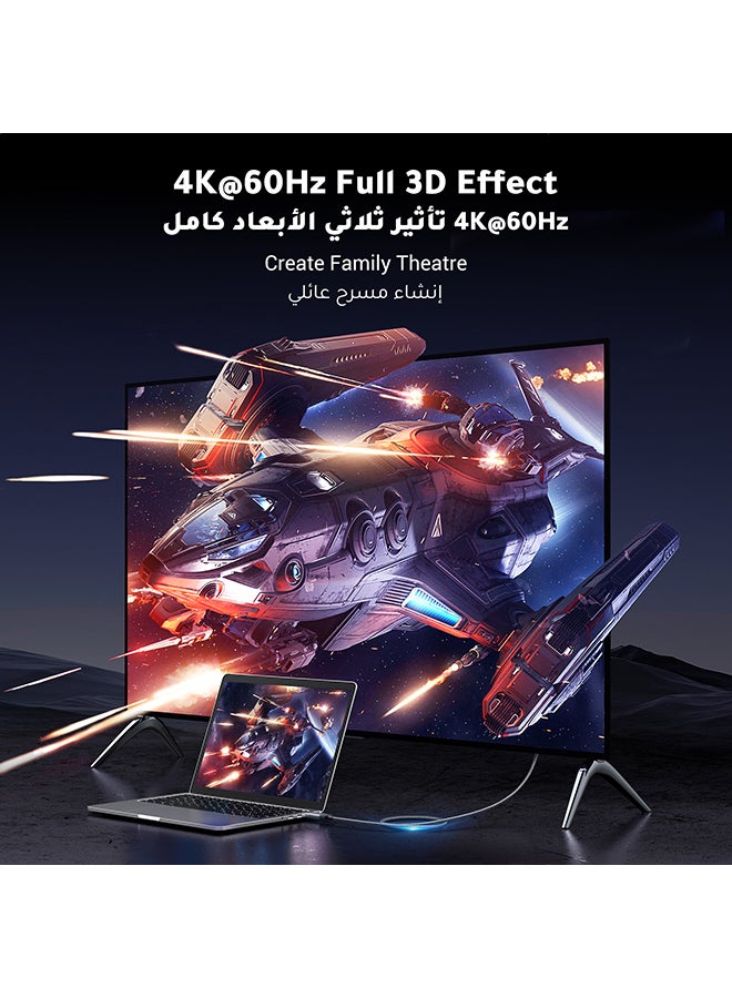 Ugreen 4K Dp To Hdmi Cable【High Quality】2M (6.6Ft) Display Port To Hd Cable Support 4K@160Hz, 2K@144 Hz, 1080P@244Hz Unidirectional Dp Host Devices To Display Devices Compatible With Laptop, Monitor | - Image 2