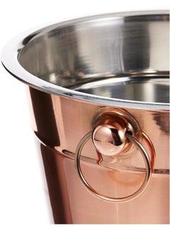 KEDGE Kedge Stainless Steel Copper Finish Champagne Bucket 2 Ribbed with Side Kadi  - Image 2