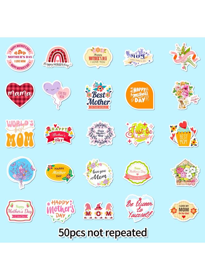 الأزرق جي دبليو 50 زهرة عيد الأم سعيد ملصقات محطة الاستقلال باقات الزهور تغليف الزهور الزخرفية هدايا العيد ملصقات الهدايا - Image 4