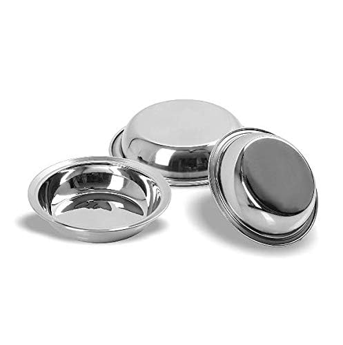 TANISHI KITCHEN'S TANISHI KITCHENS Stainless Steel Holi Special Round Snack Plate Pack of 3 180 ml Each Dia 16 cm Silver Colour - Image 2