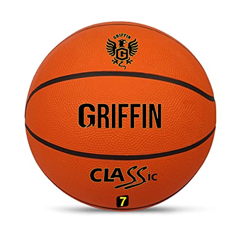 Griffin Rubber Basketball Adult Size 7 Indoor and Outdoor Game Play Basket Ball Hand Feel Pebble Design Home Street Gully Basketball Brick Size 7 - Image 1