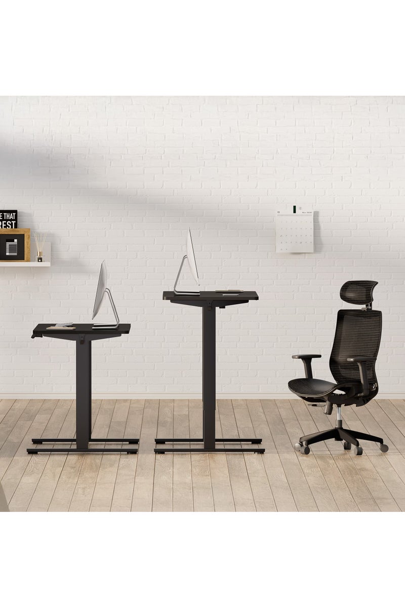 Generic Electric Height Adjustable Standing Desk, Black Modern Computer Workstation, Memory Preset Controller, Sit-Stand Workstation for Home & Office Top 2 Pieces Desk Board - Image 4