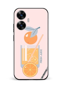 Protective Case Cover For Realme C55 Orange Juice Design Multicolour