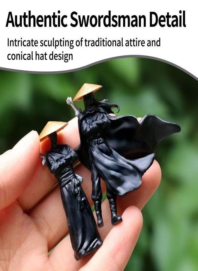 YAFIYGI 4Pcs Samurai Figurine Dashboard Decor Mini Figures for Car Dash Decorations Asian Statue Accessories for Men Office Desk Ornaments Cool Car Figurines Decorations - Image 4