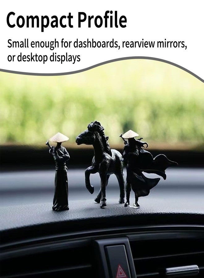 YAFIYGI 4Pcs Samurai Figurine Dashboard Decor Mini Figures for Car Dash Decorations Asian Statue Accessories for Men Office Desk Ornaments Cool Car Figurines Decorations - Image 3