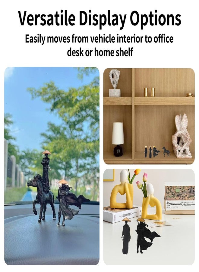 YAFIYGI 4Pcs Samurai Figurine Dashboard Decor Mini Figures for Car Dash Decorations Asian Statue Accessories for Men Office Desk Ornaments Cool Car Figurines Decorations - Image 5