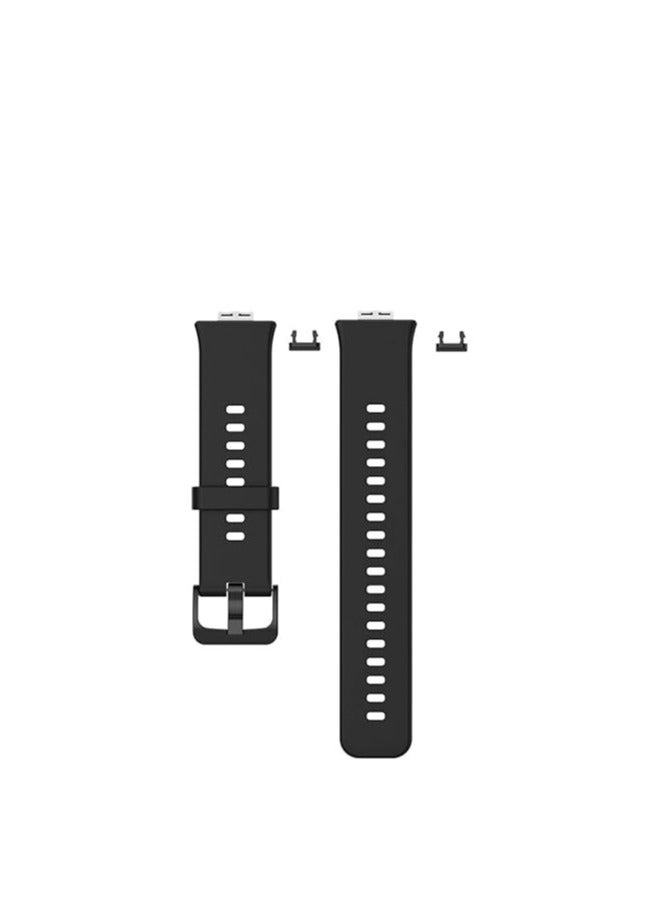 Silicone Band For Huawei Watch Fit. Strap Watch Band For Huawei Watch Fit Wristband Replace Bracelet (Black) - Image 2