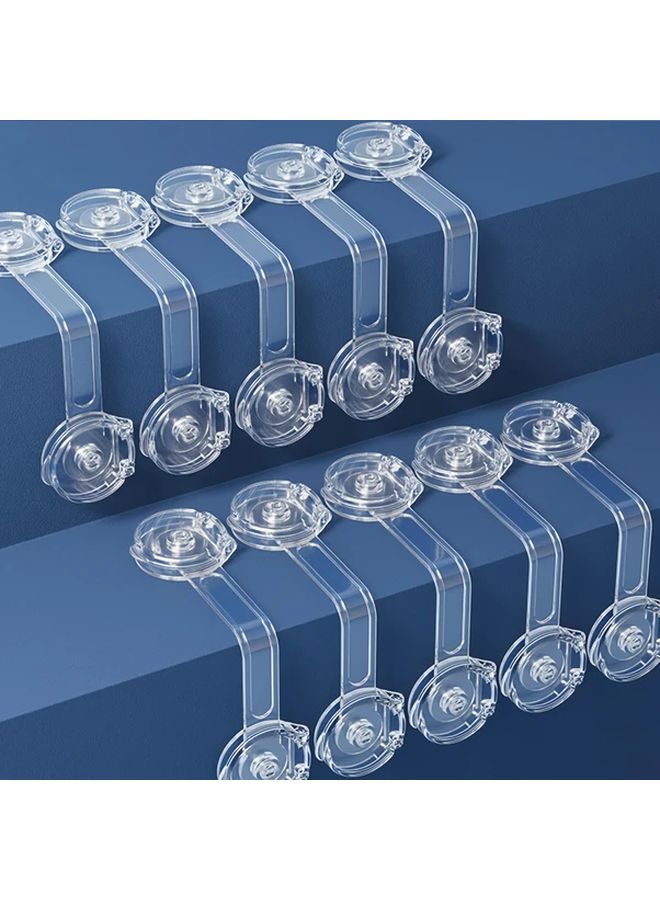 8 قطع أقفال أدراج شفافة آمنة سهلة التركيب متينة مضادة للفتح حماية من العصر - Image 2