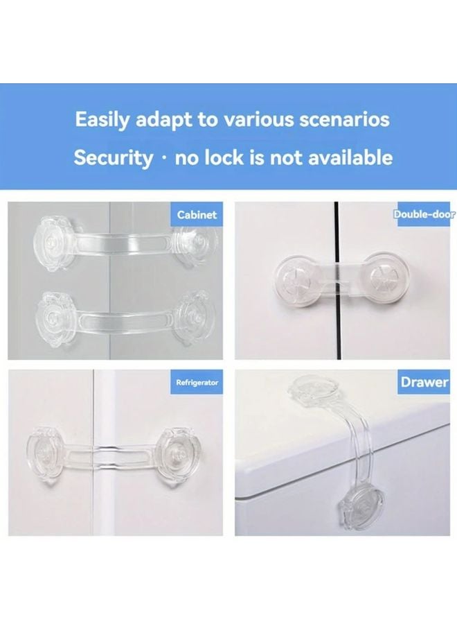 8 قطع أقفال أدراج شفافة آمنة سهلة التركيب متينة مضادة للفتح حماية من العصر - Image 5