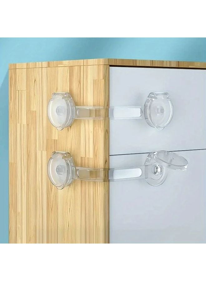 8 قطع أقفال أدراج شفافة آمنة سهلة التركيب متينة مضادة للفتح حماية من العصر - Image 3