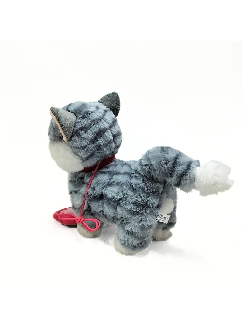 REZZOSS Walking & Singing Cat Toy for Kids – Remote Control Leash Electronic Pet Cat Kids Toy | Interactive Walking Plush Toy with Music & Sound | Battery Operated Robotic Cat for Boys & Girls | Pretend Pet Play Toy Gift for Birthday - Image 5
