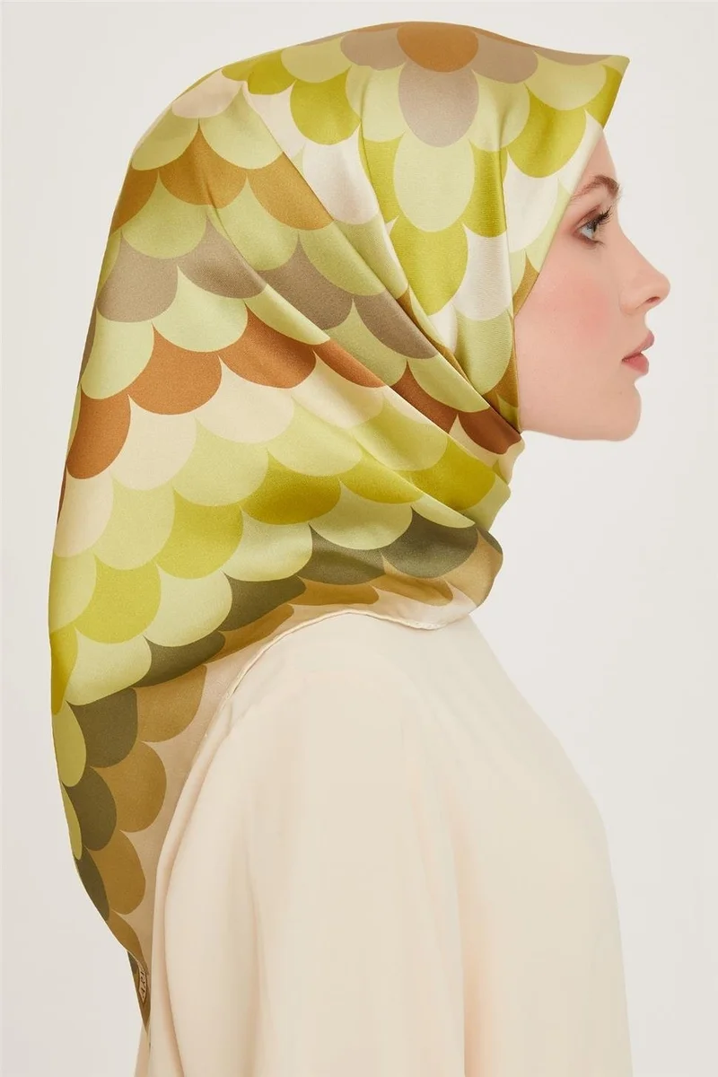 ARMINE Geometric Patterned Sura Pure Silk Scarf 9212D 37