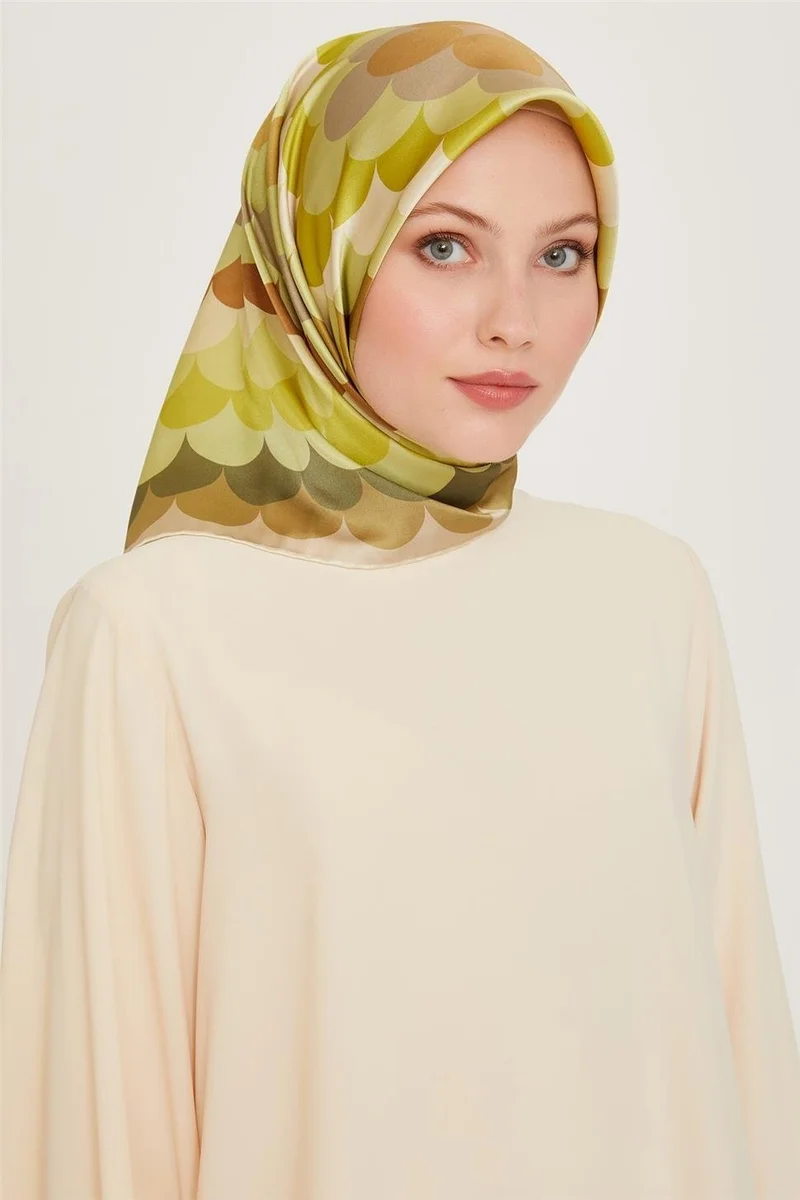 ARMINE Geometric Patterned Sura Pure Silk Scarf 9212D 37