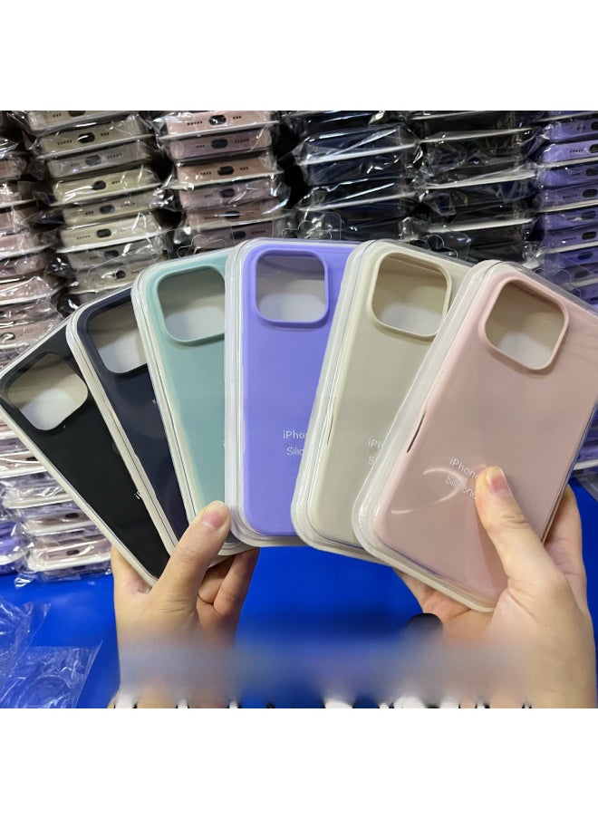 Generic - For Iphone16 Liquid Silicone Phone Case For Iphone 16Pro Max/16Pro Full Covering Drop-Resistant Protective Case-Color:Begonia [with Logo]]-Applicable Model:For Iphone16plus [sealed Packaging] - Image 1