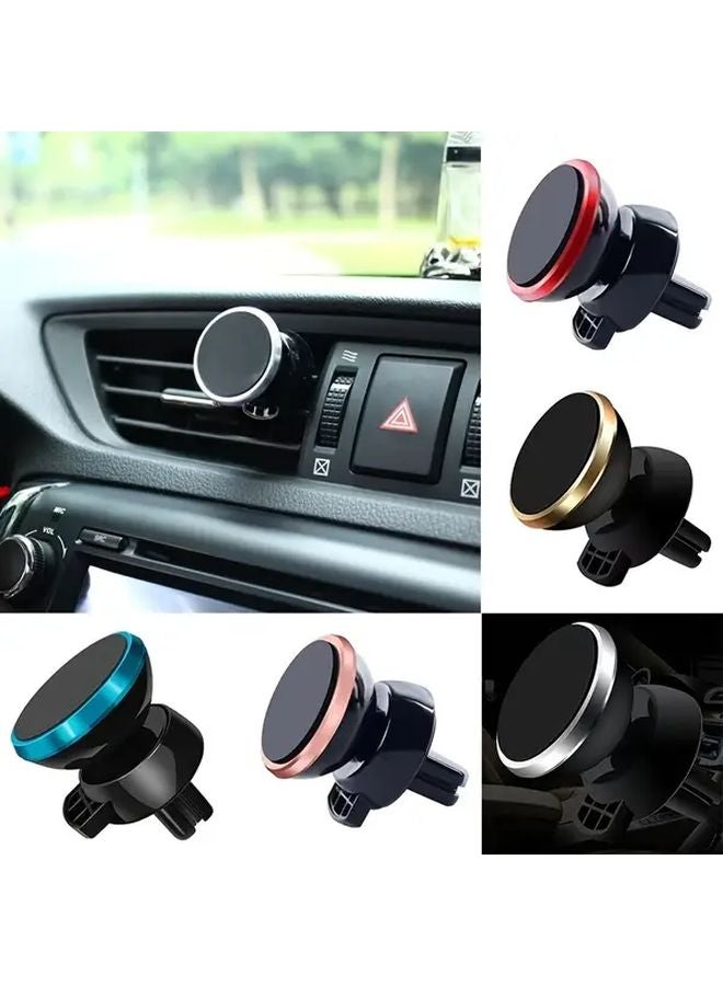 Red Magnetic Car Phone Holder Air Vent Mount 360 Rotating Strong Suction Cup 5 Magnets - Image 1