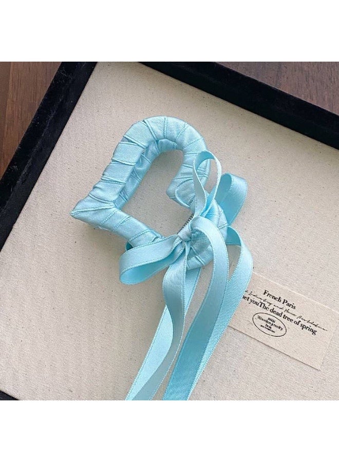 Cute heart & ribbon hair clip – adds a playful and stylish touch to any hairstyle. Lightweight and easy to wear for kids and adults. Available in multicolour options - Image 2