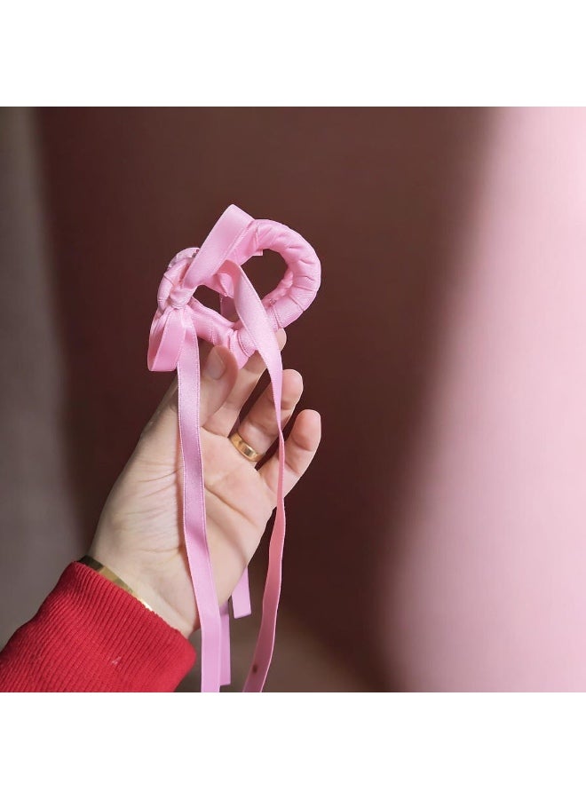 Cute heart & ribbon hair clip – adds a playful and stylish touch to any hairstyle. Lightweight and easy to wear for kids and adults. Available in multicolour options - Image 3