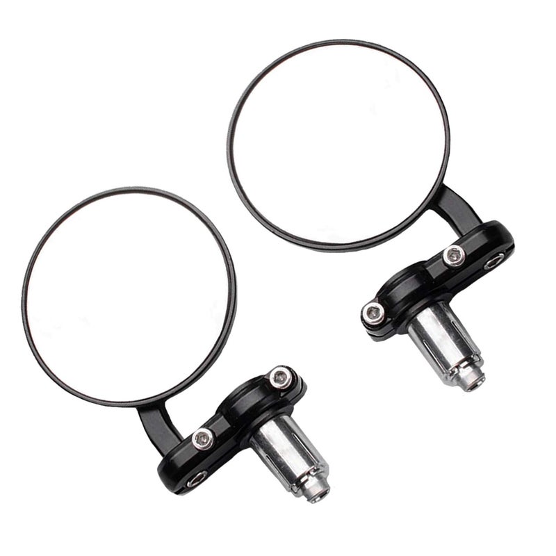 Universal Motorcycle Mirrors 3 Inch Round Folding Bar End Side Mirror for Honda Scooter Suzuki Yamaha Kawasaki Harley Davidson and More