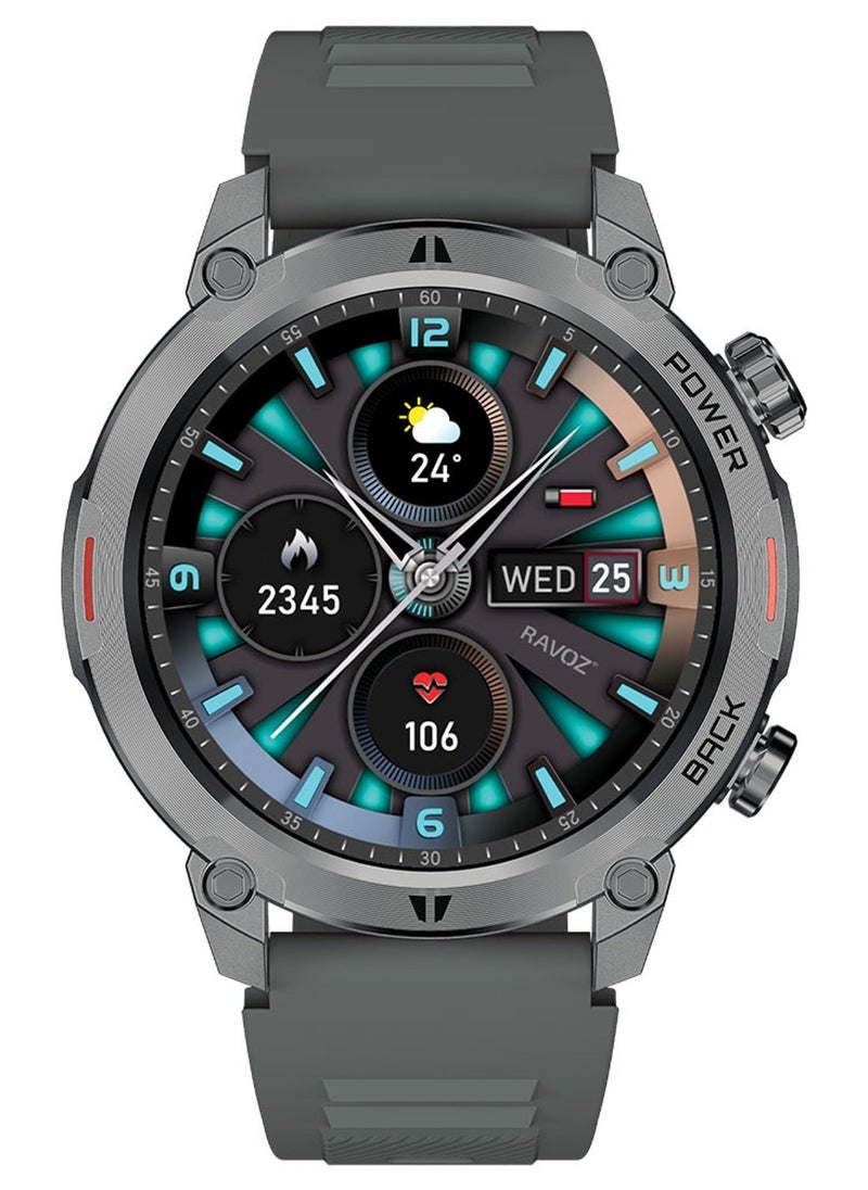 RAVOZ Rizto R19 Rugged Ultra HD Metallic Black Dial With Three Strap  - Image 2