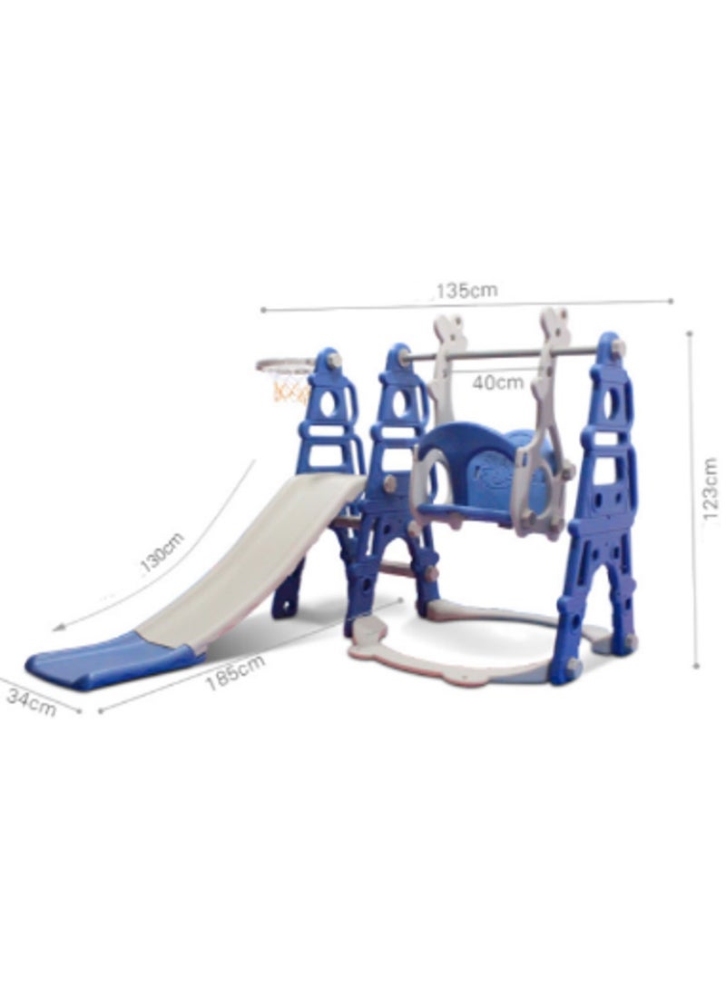 فول جوي مجموعة زحليقة وأرجوحة مع حلقة كرة سلة 3*1 للأطفال،مجموعة ملعب داخلي وخارجي للأطفال الصغار،مجموعة ألعاب تسلق للأطفال - Image 3