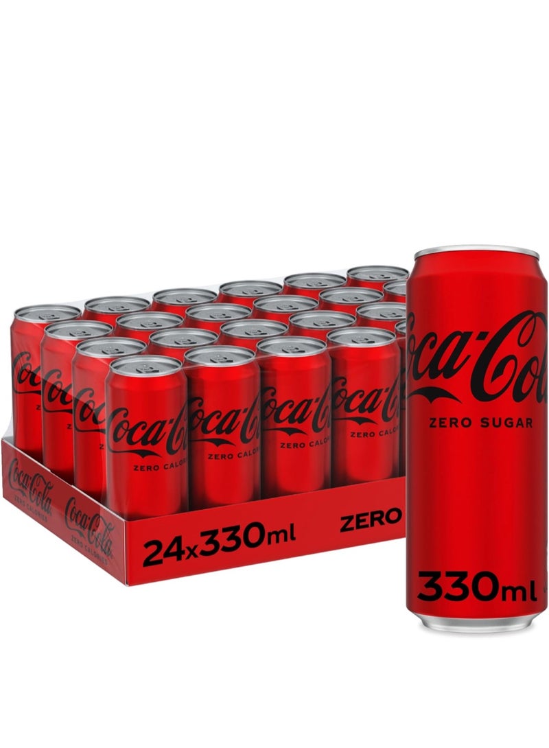 Coca-Cola Coca Cola Zero Carbonated Soft Drink Can 4 x 6 x 330 ml  - Image 1