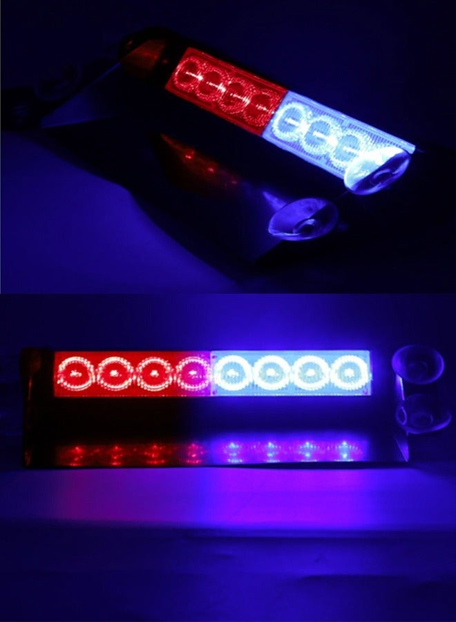 8-LED Red and Blue LED Flash, Emergency Warning, Suction Cup Car Warning Light, Front Windshield Shovel Light, Lane Light, including a 2-meter Extendable Line - Image 3