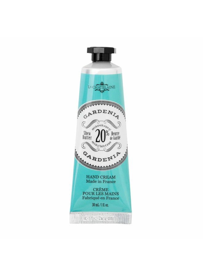 La Chatelaine 20% Shea Butter Hand Cream Travel Size, Organic Argan Oil, Moisturizing, Nourishing, Repairing, Extra-Rich Hand Lotion, Made in France, Paraben Free, 1 oz / 30ml (Gardenia) - Image 1