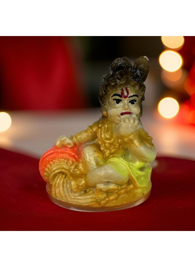 Salvus App SOLUTIONS Salvus APP SOLUTIONS Marble Dust Makhan Chor Laddu Gopal/Baal Gopal Statue, Home-Office Decor & Car Dashboard (Multi_1.5x2.5 Inch)  - Image 3