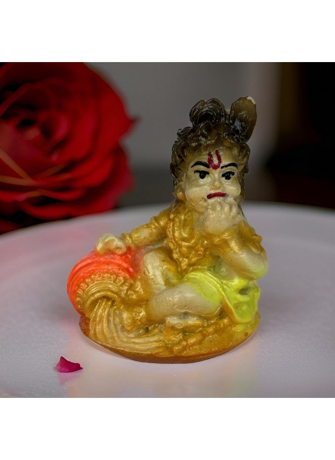 Salvus App SOLUTIONS Salvus APP SOLUTIONS Marble Dust Makhan Chor Laddu Gopal/Baal Gopal Statue, Home-Office Decor & Car Dashboard (Multi_1.5x2.5 Inch)  - Image 1