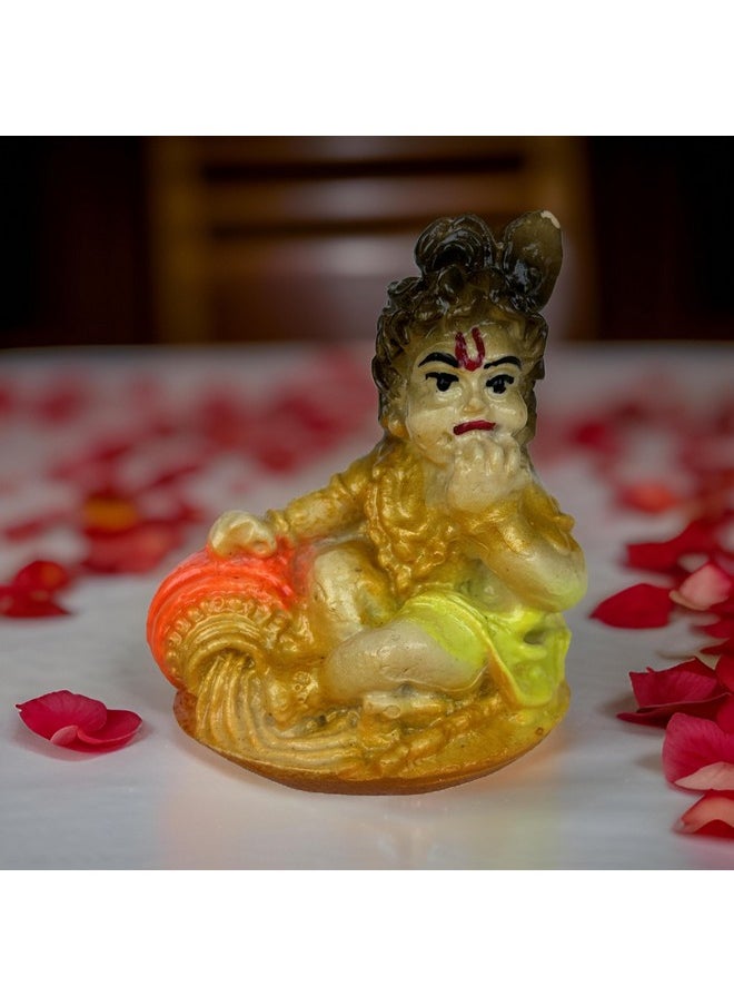 Salvus App SOLUTIONS Salvus APP SOLUTIONS Marble Dust Makhan Chor Laddu Gopal/Baal Gopal Statue, Home-Office Decor & Car Dashboard (Multi_1.5x2.5 Inch)  - Image 4