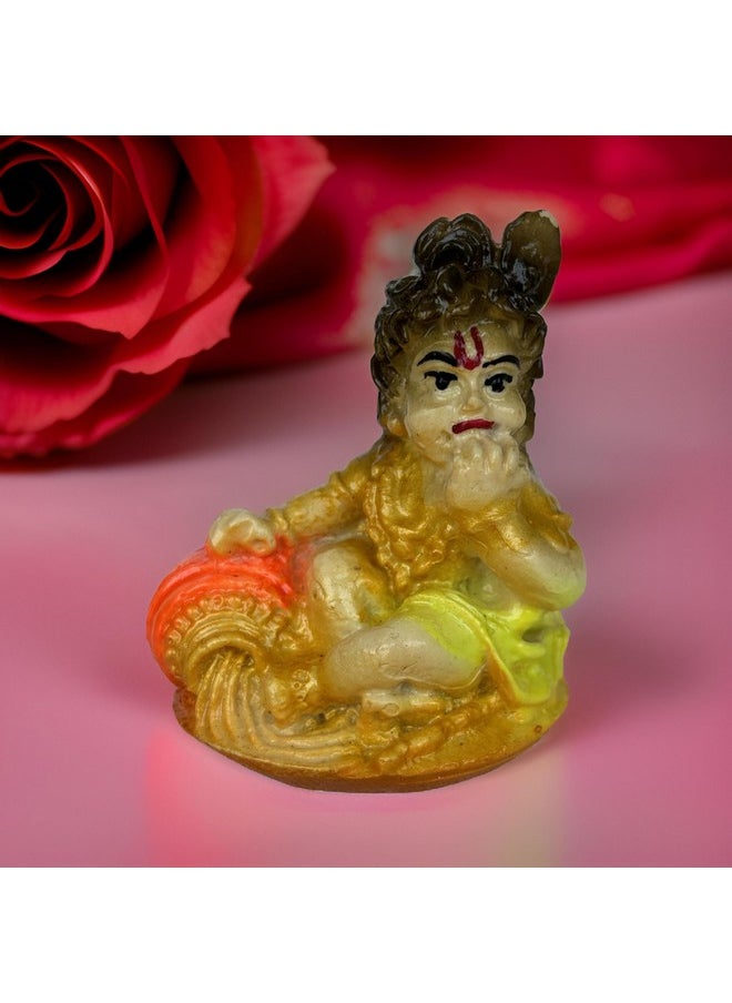 Salvus App SOLUTIONS Salvus APP SOLUTIONS Marble Dust Makhan Chor Laddu Gopal/Baal Gopal Statue, Home-Office Decor & Car Dashboard (Multi_1.5x2.5 Inch)  - Image 5
