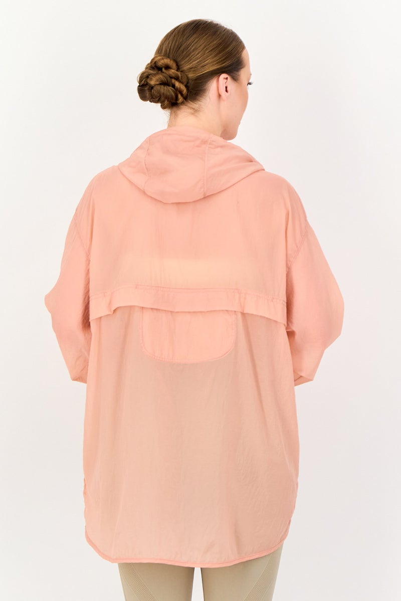 Nike جاكيت جري فضفاض بأكمام طويلة للنساء، وردي قديم - Image 3