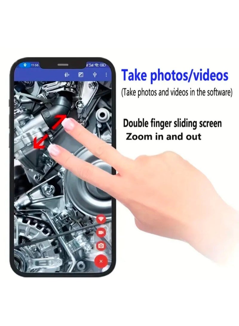 EONLINE 5.5mm Flexible Inspection Camera Endoscope with 3-in-1 USB/Type-C Connector for Android/PC - Image 5