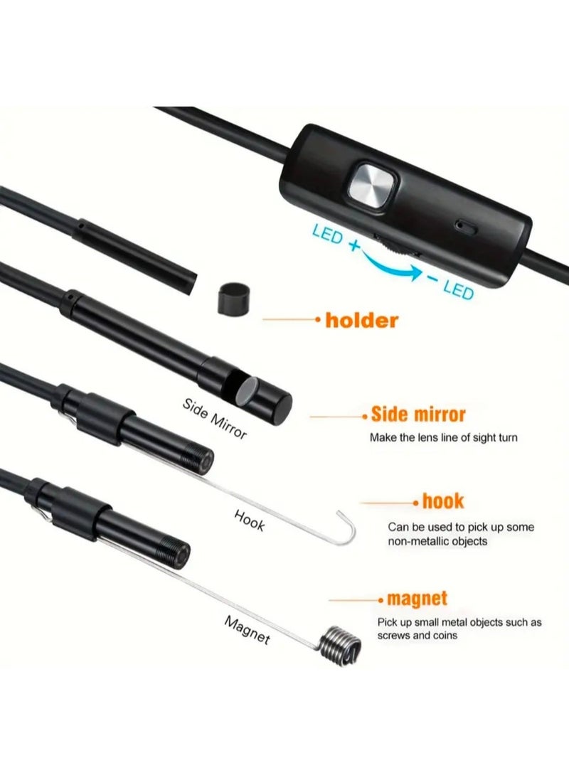 EONLINE 5.5mm Flexible Inspection Camera Endoscope with 3-in-1 USB/Type-C Connector for Android/PC - Image 3