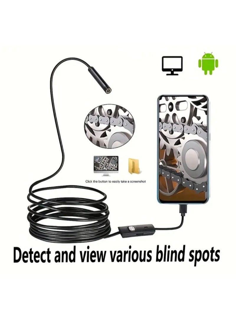 EONLINE 5.5mm Flexible Inspection Camera Endoscope with 3-in-1 USB/Type-C Connector for Android/PC - Image 1