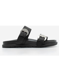 MARJIN Women's Double Banded Stoned Daily Slippers Pivze  - Image 2