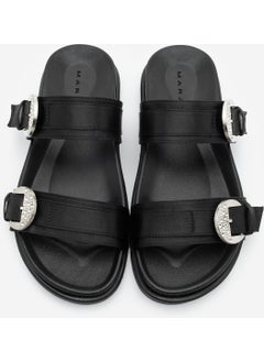 MARJIN Women's Double Banded Stoned Daily Slippers Pivze  - Image 4