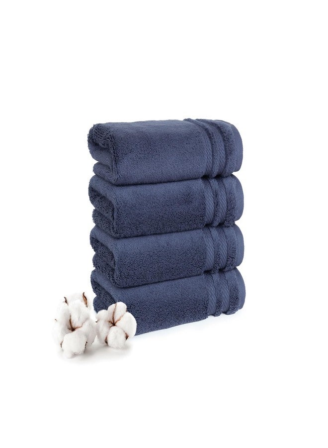 MYTRIDENT Finesse 4 Piece Hand Towels, 625 GSM, 100% Cotton, Navy - Image 1