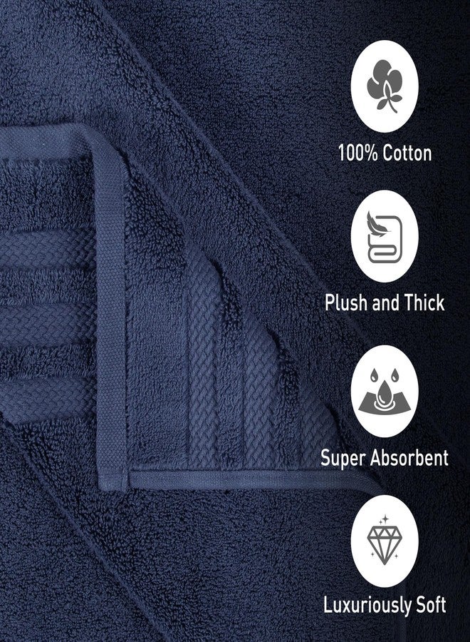 MYTRIDENT Finesse 4 Piece Hand Towels, 625 GSM, 100% Cotton, Navy - Image 4