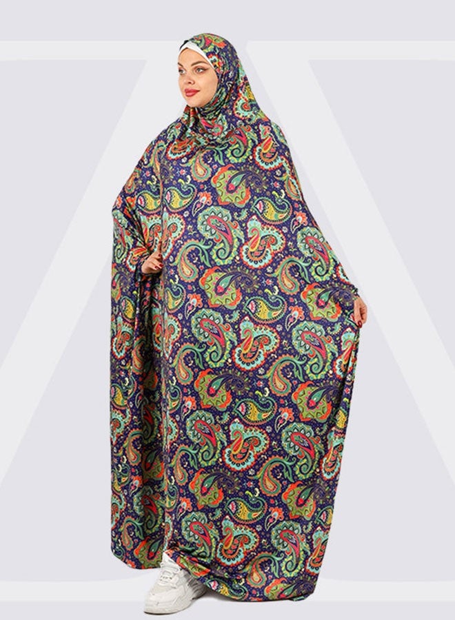 زمرد ثوب صلاة چيرسيه كويتي- مطبوع عملي مع غطاء الرأس  - Image 4