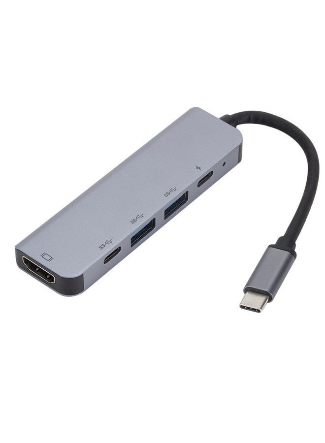 Type-c Docking Station 8-in -1 Multifunctional USB3.0 Docking Station 100 Megabit Network Port USB Splitter With Card Reader-Color:[type-c Head] Five-in-one (2 C Ports)  - Image 1