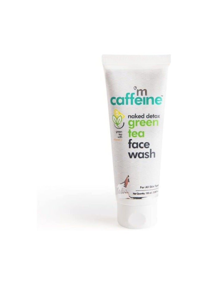 MCaffeine MCaffeine Naked Detox Green Tea Face Wash, Dirt Removal, Vitamin C, Hyaluronic Acid, All Skin, Paraben & Sls Free, 100 ml  - Image 1