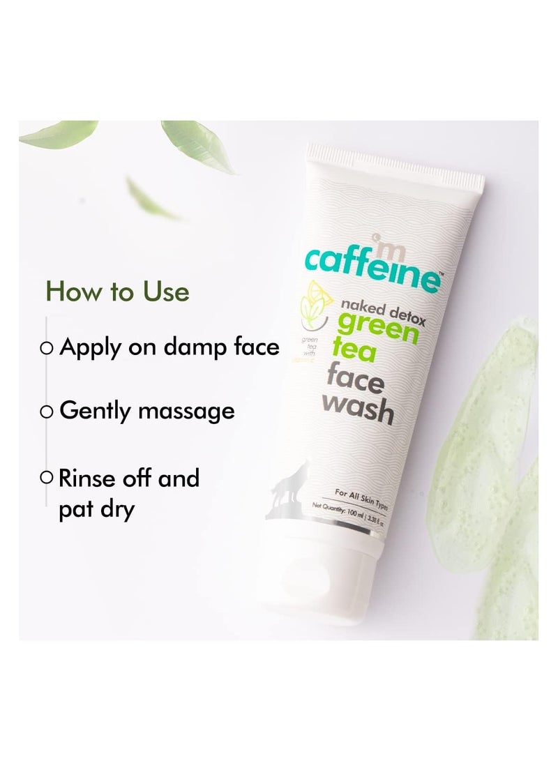 MCaffeine MCaffeine Naked Detox Green Tea Face Wash, Dirt Removal, Vitamin C, Hyaluronic Acid, All Skin, Paraben & Sls Free, 100 ml  - Image 3