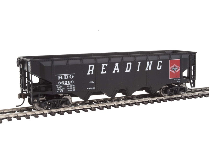 Walthers Trainline WalthersTrainline Ready to Run Reading Offset Hopper, Black/Red - Image 1