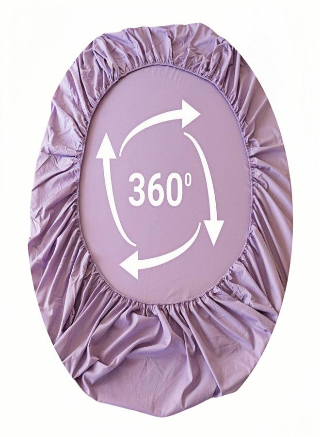 HMACOLOR BEDDING Fitted Sheet Twin - Hotel Luxury Bottom Fitted Sheets Only - 100% Organic Cotton Fitted Bed Sheet - Deep Pocket Fitted Sheet Only, 39" x 75" + 14" (Twin, Lavender) - Image 3