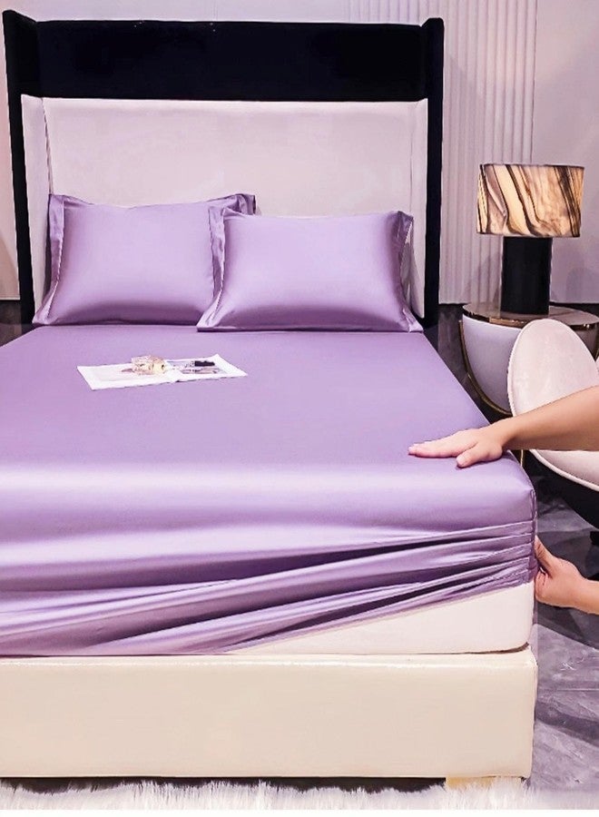 HMACOLOR BEDDING Fitted Sheet Twin - Hotel Luxury Bottom Fitted Sheets Only - 100% Organic Cotton Fitted Bed Sheet - Deep Pocket Fitted Sheet Only, 39" x 75" + 14" (Twin, Lavender) - Image 2