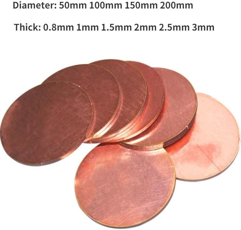 T2 Copper Sheet Plate 4 x 100mm Round Disc Diameter 50mm to 250mm Thickness 0 1mm to 3mm - Image 4