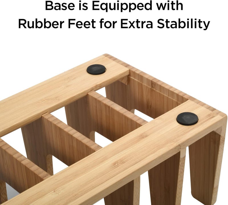 MobileVision Bamboo Versatile 6 Dividers/Sections Orgainzer for Book Rack, Video, CD, Record Organizer (7" L x 14" W x 5 H) - Image 3