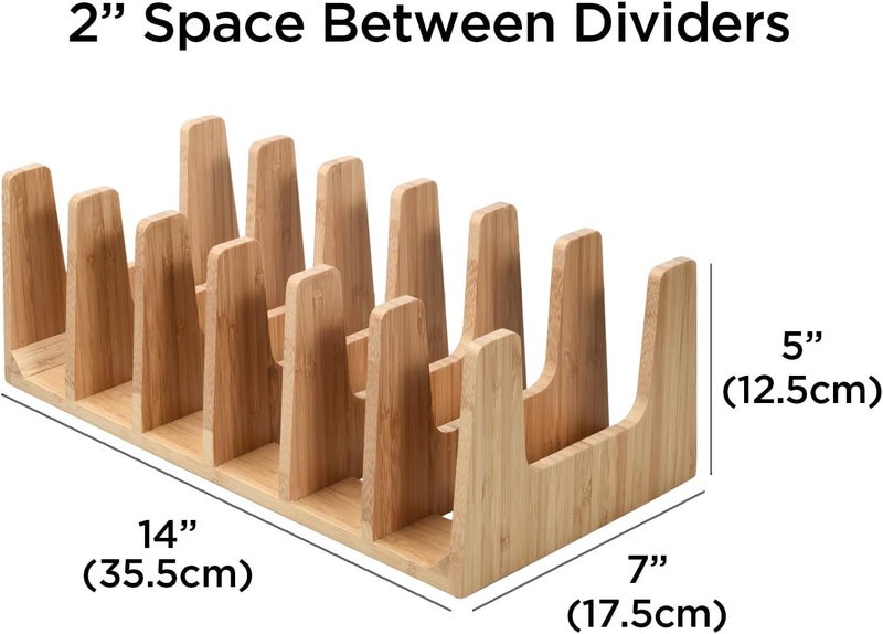 MobileVision Bamboo Versatile 6 Dividers/Sections Orgainzer for Book Rack, Video, CD, Record Organizer (7" L x 14" W x 5 H) - Image 2